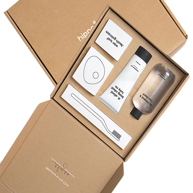 Custom Eco Friendly Kraft Cosmetic Skin Care Products Packing Shipping