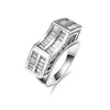 Vantage Engraved Pink & White Gemstone Unisex CZ Engagement Wedding Ring for Bridal Wedding