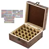 Custom cheap 25 slots antique solid pine wooden storage essential oil box wood