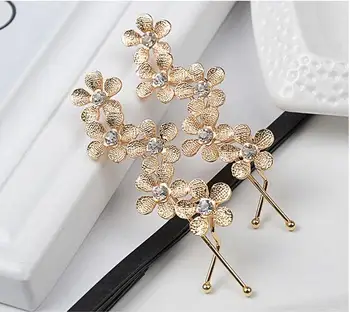 New Fashion Rhinestone Crystal Flower Hair Clip For Women Girl