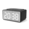 5W sub woofer Portable Radio Alarm clock wireless speaker bluetooths wireless charging speaker with LED mirror
