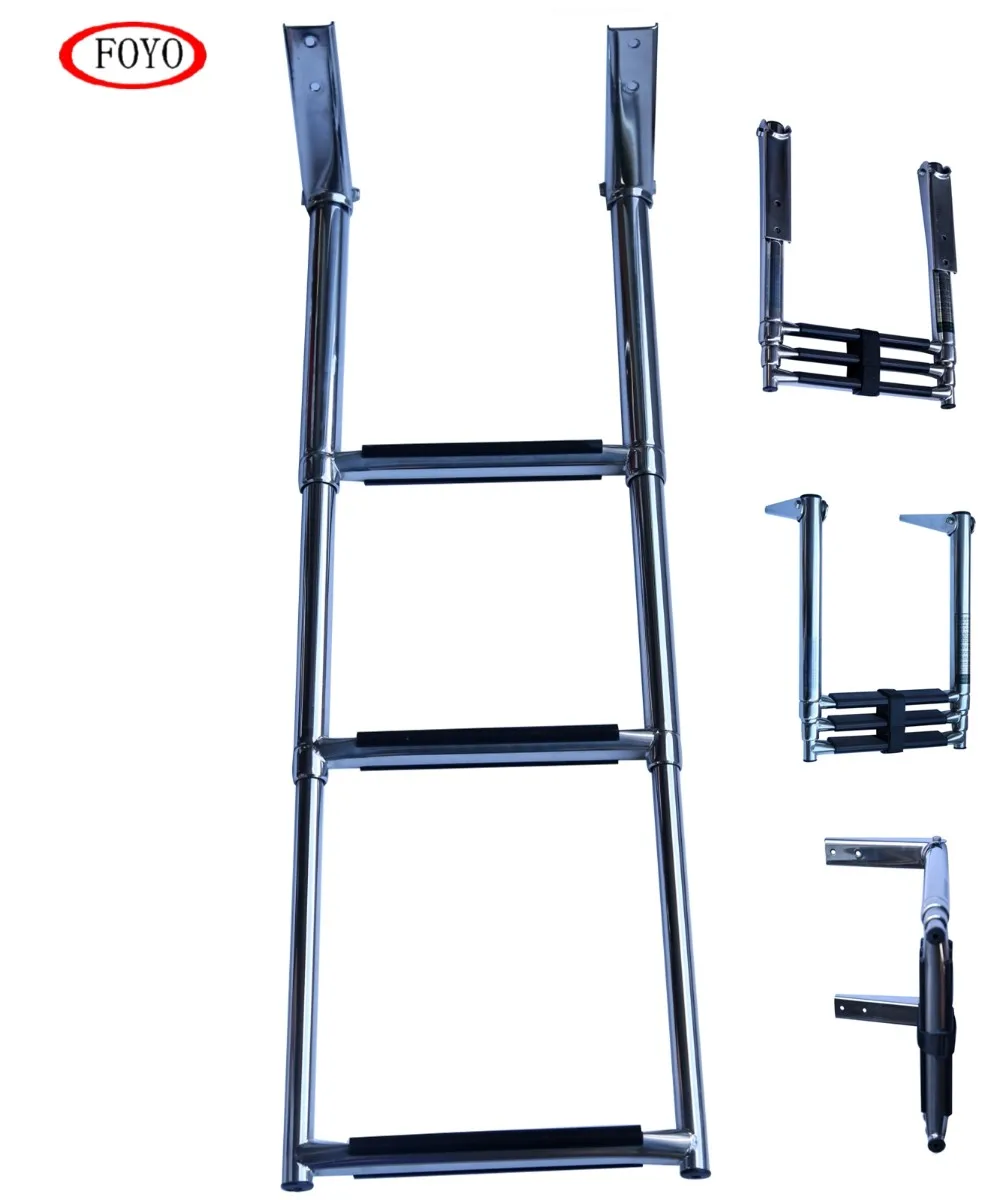 Marine Stainless Steel Adjustable Platform Telescopic Boat Boarding Ladder Buy Adjustable