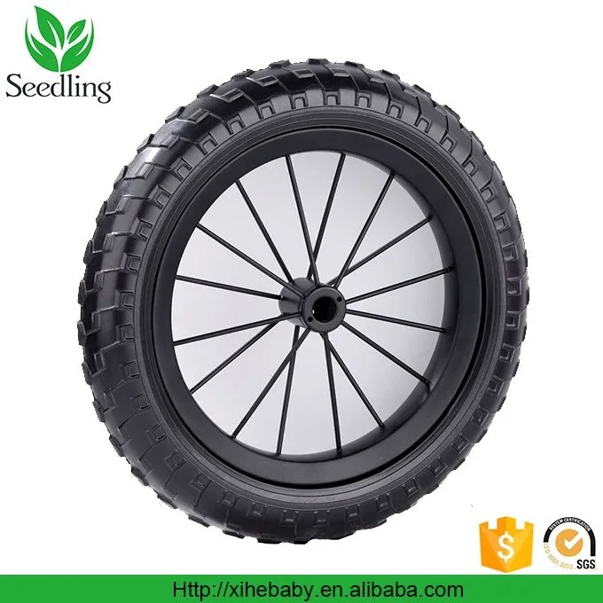 Baby Pram Wheels With Bearing,Plastic Barrow 12 Inch Stroller Wheel