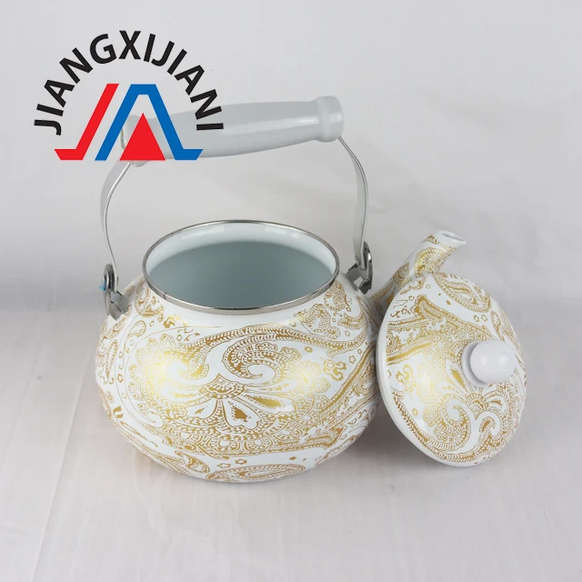 
2.5L Turkish enamel Kettle with Ceramic handle tea kettle teapot cast iron teapot 