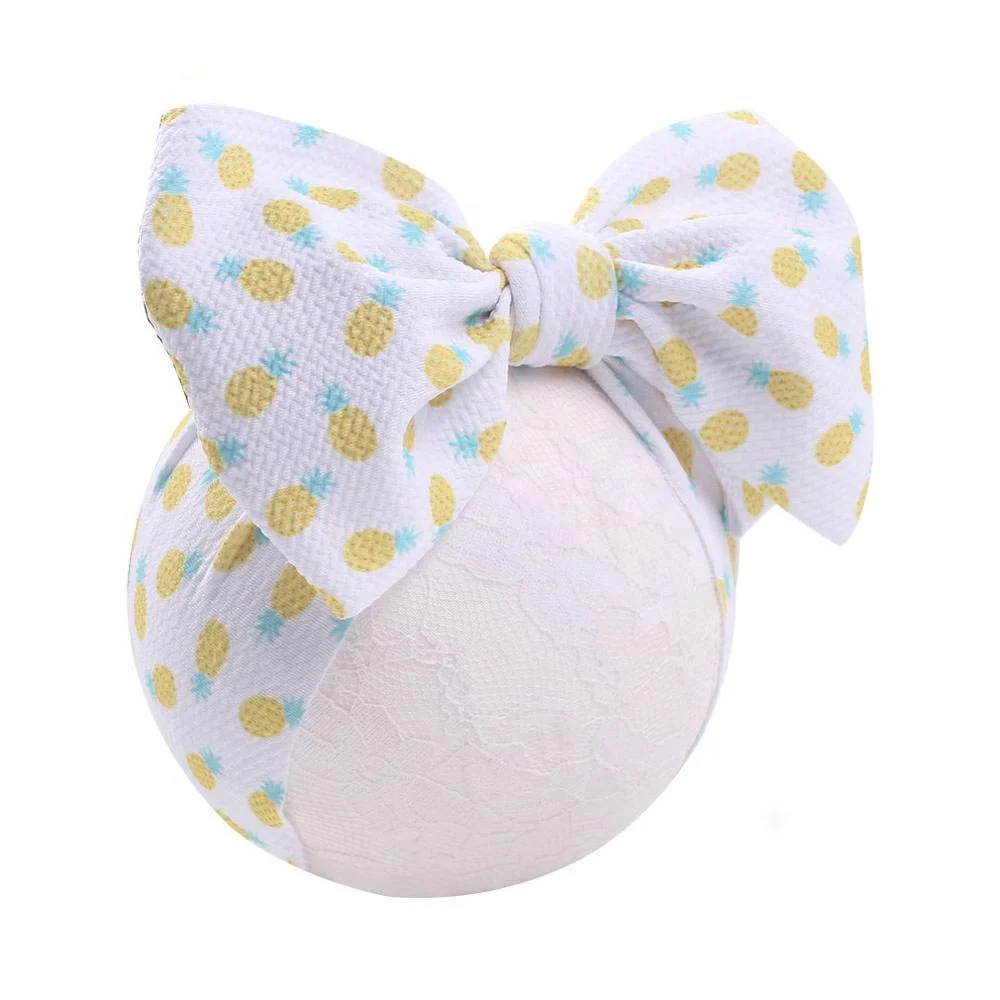 

Top Knot 7" Hair Bow Printed Baby Pop Headband Head Wrap, 22 colors
