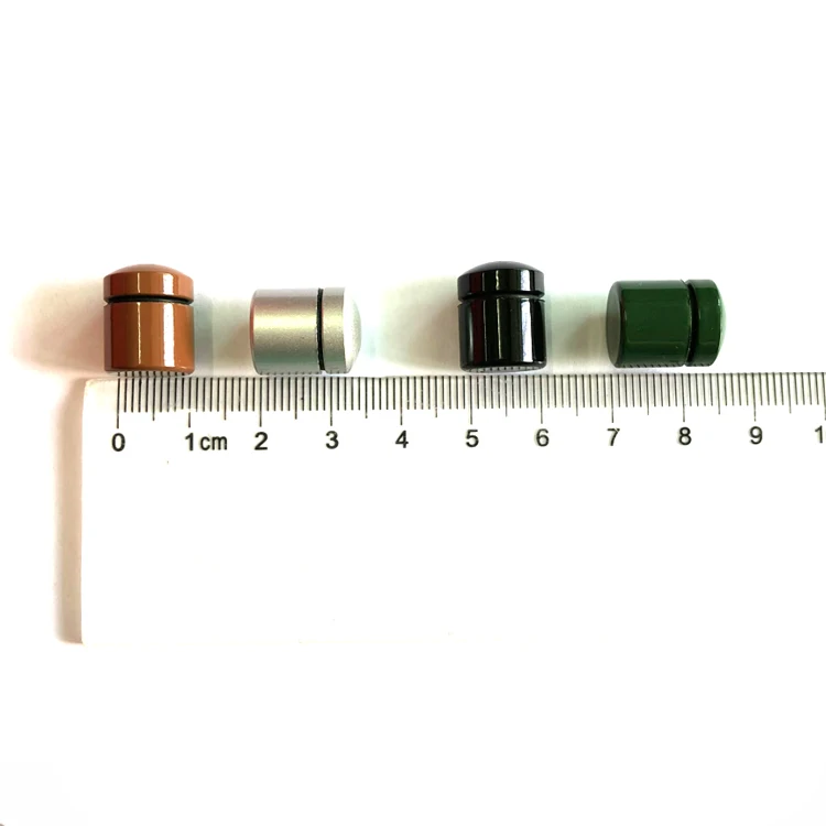 

12*15mm Different colors bison tube bulk storage geocaching containers magnetic nano container, Black;green;silver;brown