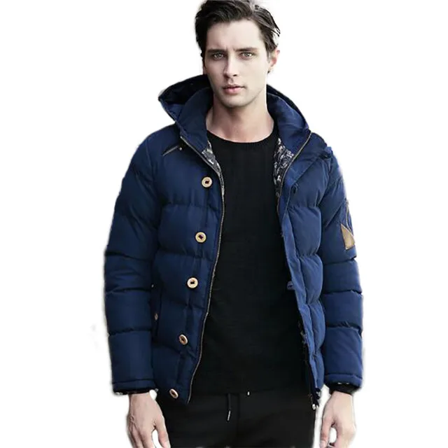 

Winter Cotton Padded Jacket Men Navy Puffer Down Jacket