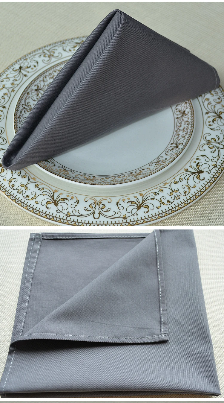 Good Quality 100 Cotton Table Napkins / White Overlock Wedding Dinner