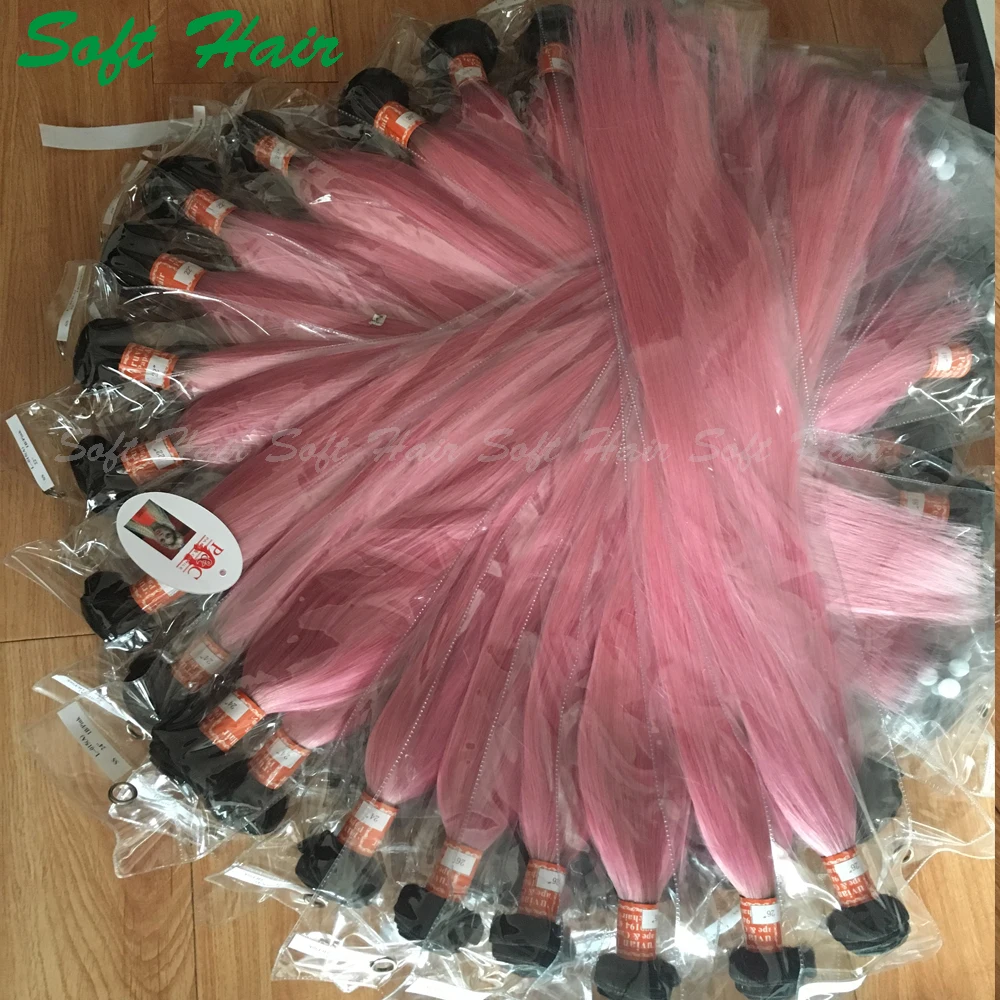 1b Pink Color Ombre Hair Weave Cheap Human Straight Bohemian Human