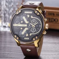 

Wholesale Men Watch Fashion The Big Dial Waterproof Watches Men Wrist Luxury Quartz Leather Wristwatches Relogio Masculino