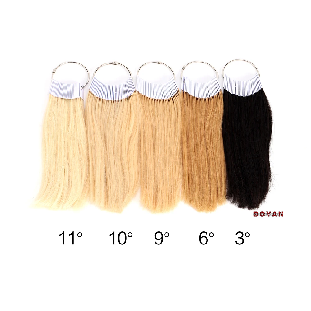 

100% human hair color testing swatch for hair color cream testing color