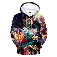 

2019 Hot sale hoodie in printed My Hero Academia wholesale stock no moq 3d printed hoodie supplier