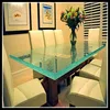 Glass tables painted on the reverse side