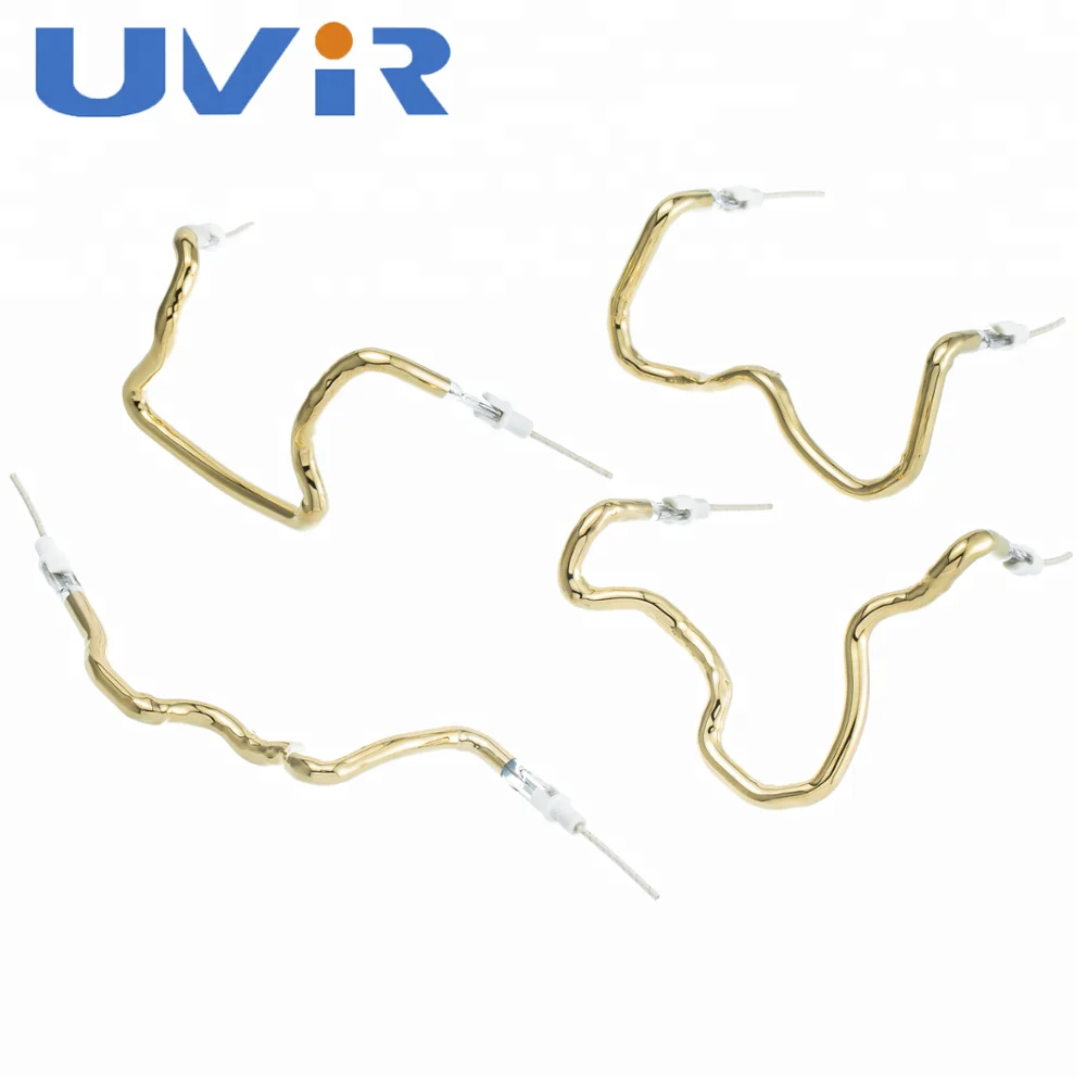 3D coating gold halogen bulb infrared heat lamp for paint drying 2KW