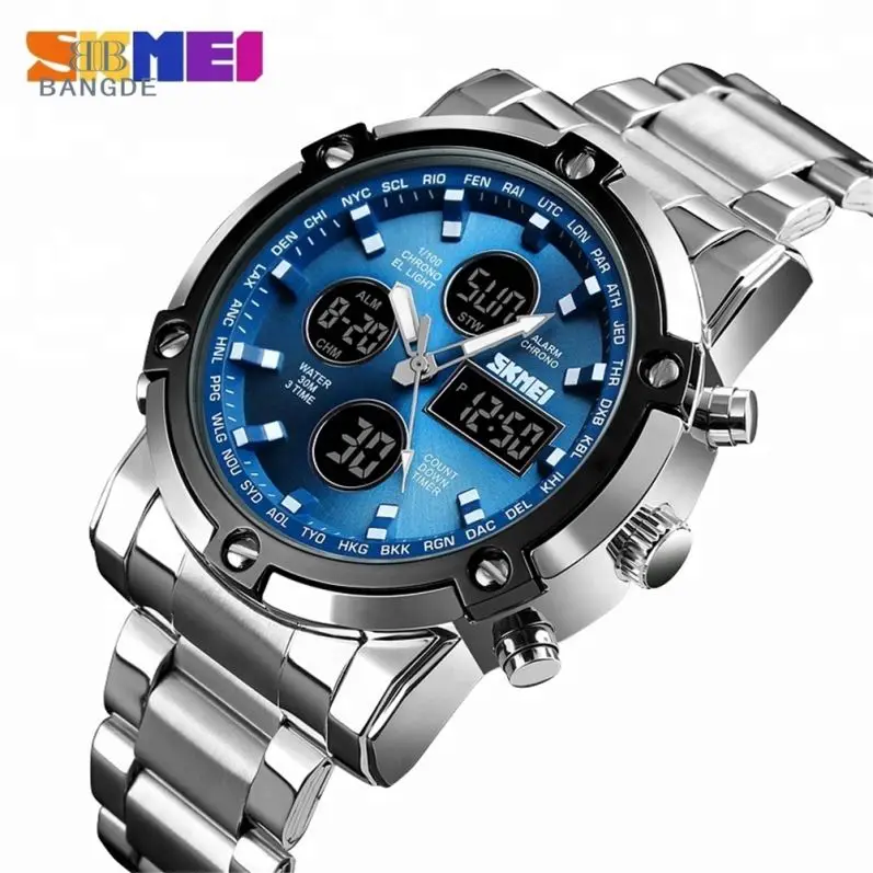 

Relojes Hombre 3time 3atm Water Resistant Mens Watches Top Brand Luxury Steel Watches Men Wrist Chronograph Jam Tangan Terbaik