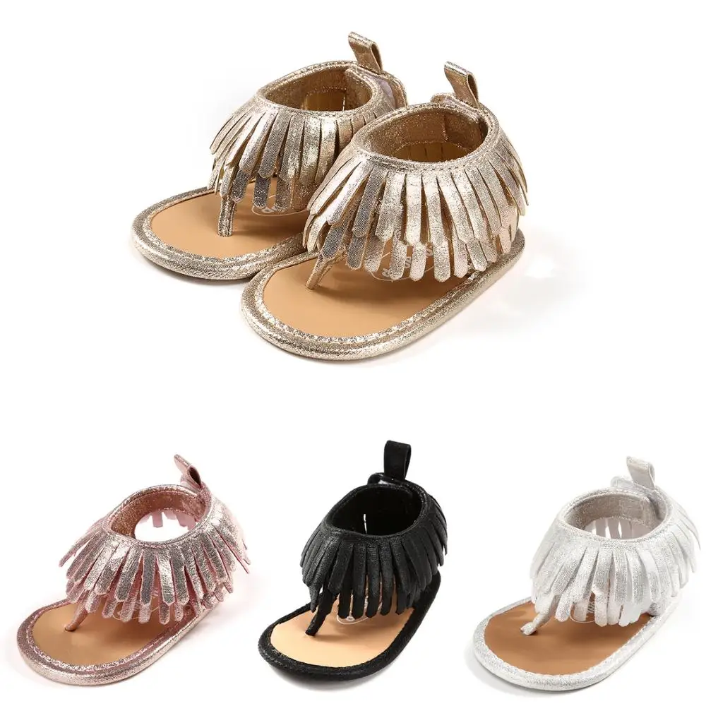 

Newborn Baby Girl Anti-Slip Soft Sole Crib Shoes Tassel Moccasin Sandal