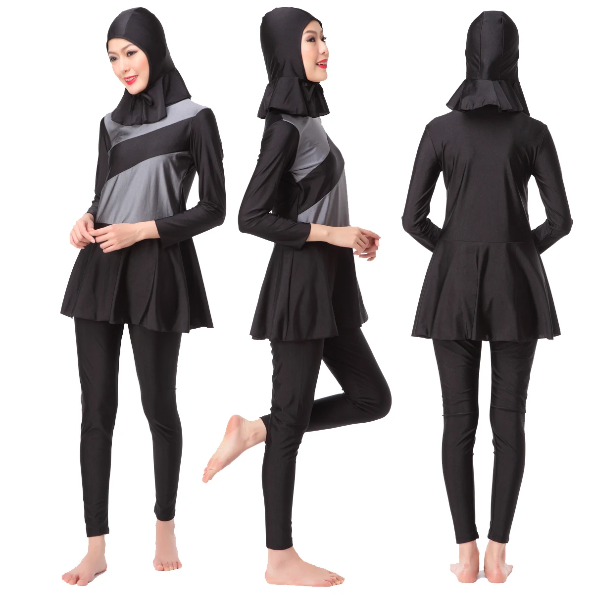Summer Beachwear Islamic Girl Open Hot Sexy Muslim Bikini Swimwear
