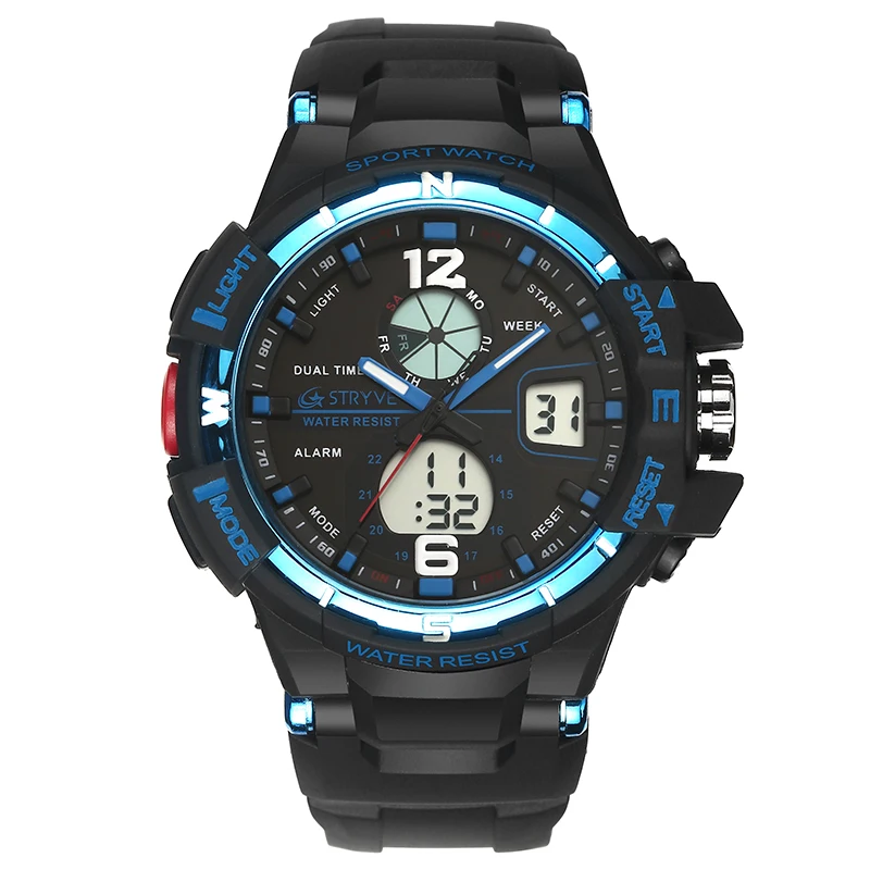 

2019 New Brand STRYVE Sport Watch Men Waterproof Military Sports Watches Men's Luxury Quartz LED Digital Watch Relogio Masculino