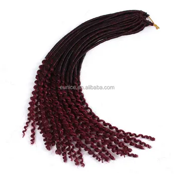 Goddess Faux Locs Curly Crochet Braid Hair 24 Roots Ombre