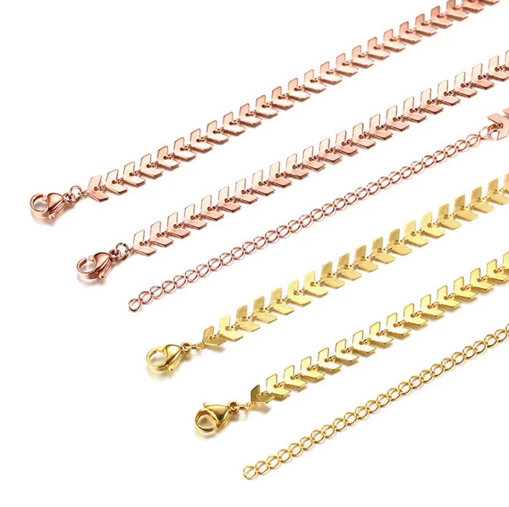 

New Arrive Arrow choker Necklace Women Two Layers Necklaces Gold Color Fishbone Airplane Necklace Flat Chain Chocker, Steel ,gold ,rose gold ,black,ect