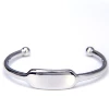 good quality of polishing stainless steel cuff bracelet engravable logo blank bracelet