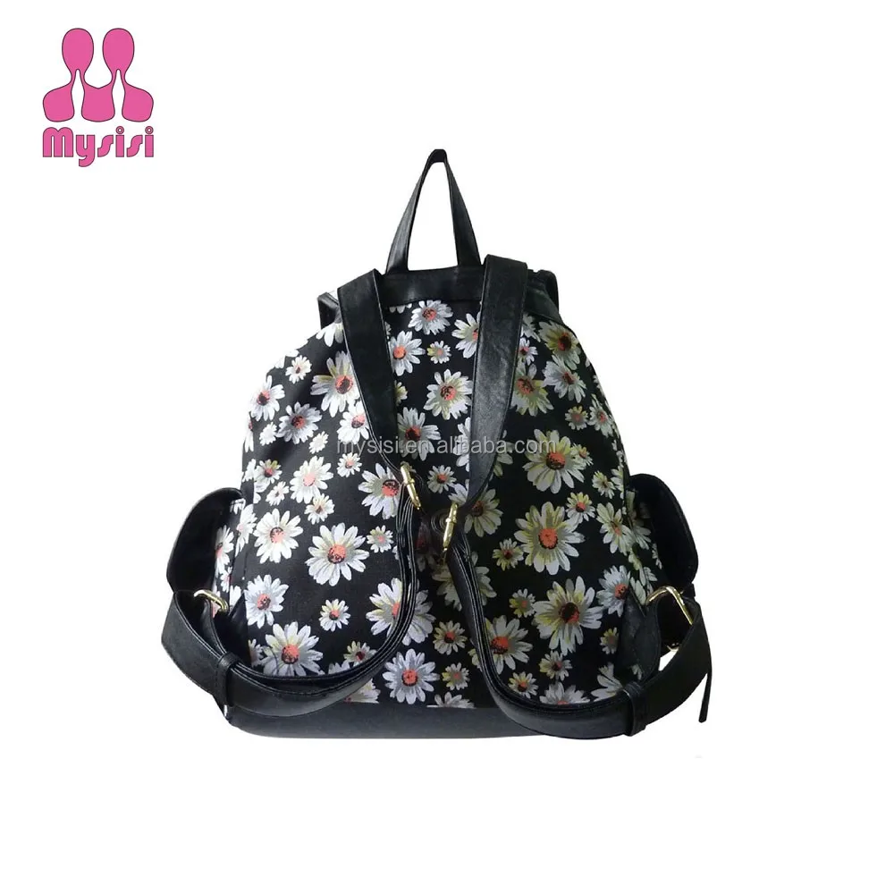 
Ladies Girls Floral Daisy Flower Printing Patten Backpack/Shoulder Bag/Rucksack Canvas Bag 