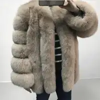 

Good Quality Wholesale Plus Size luxury Women Winter Genuine Real Fox Fur Coat