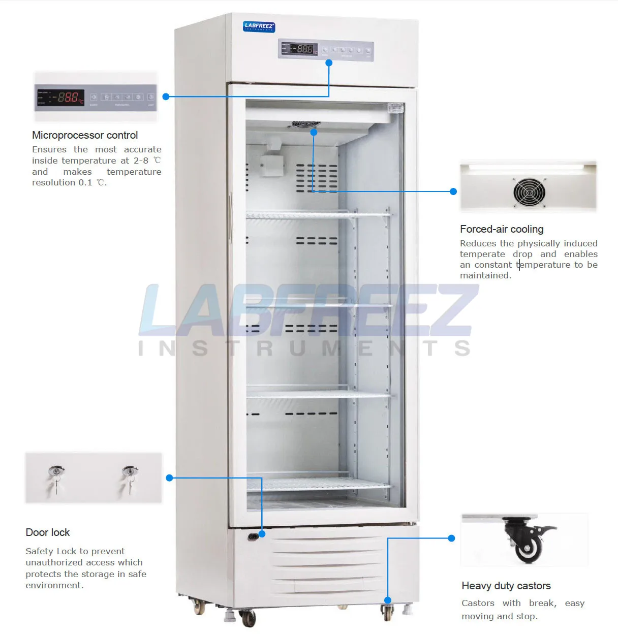 Laboratory Refrigerator , Pharmaceutical Medical fridge, capacity 50L