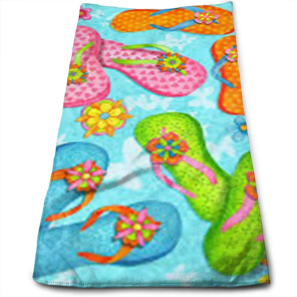 open toe towelling slippers