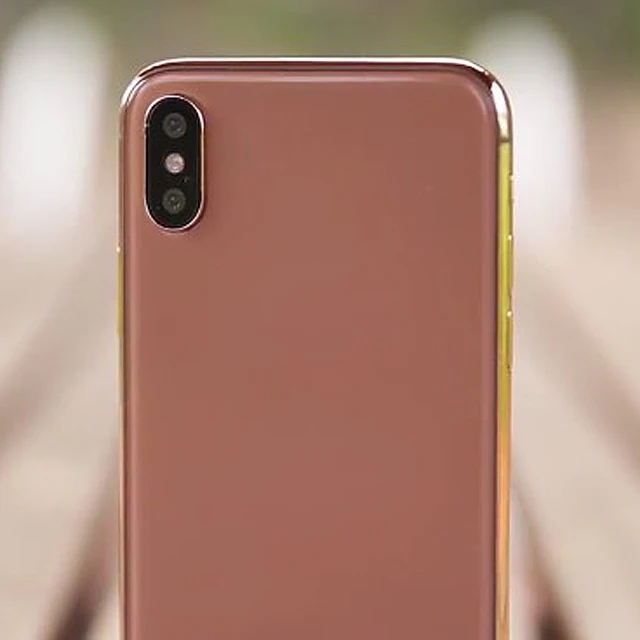 Custom gold frame with glass back plate for iPhone X