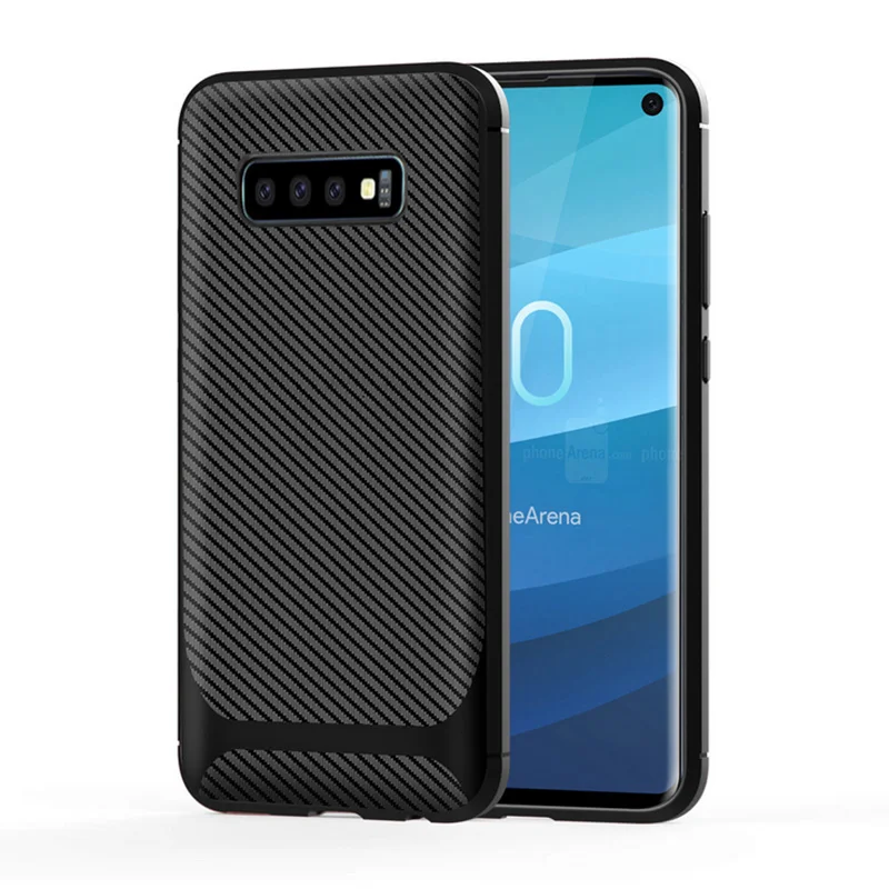 

Carbon Fiber Design Soft TPU Back Cover for Samsung Galaxy S10 Phone Case