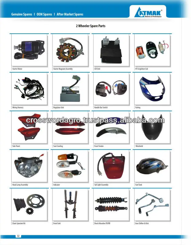 bajaj xcd 125 spare parts price list