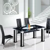 New Product Furniture Stylish Black Glass Dining Room Set Modern Dining Table Sets