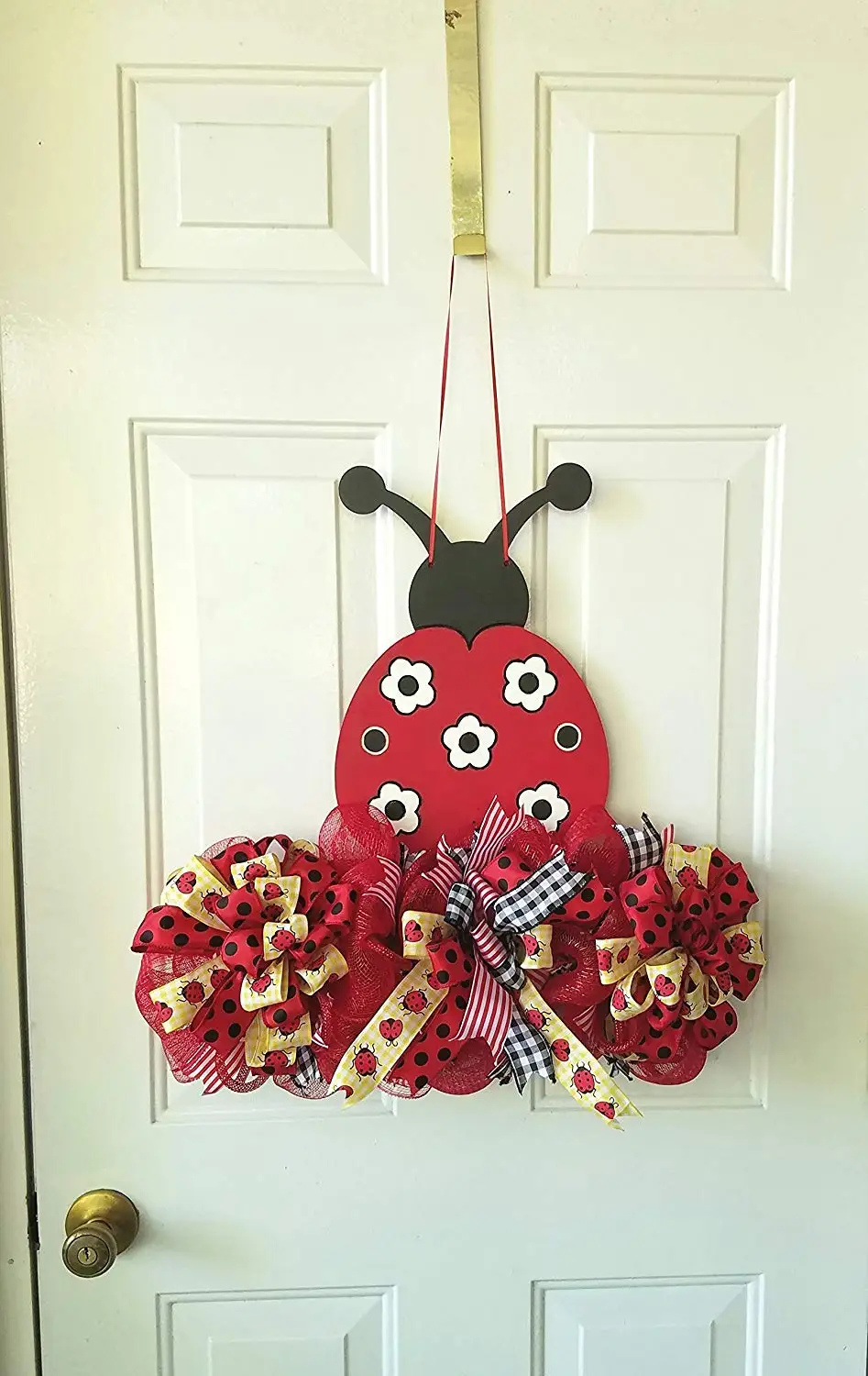 Ladybug Wooden Door Hanger