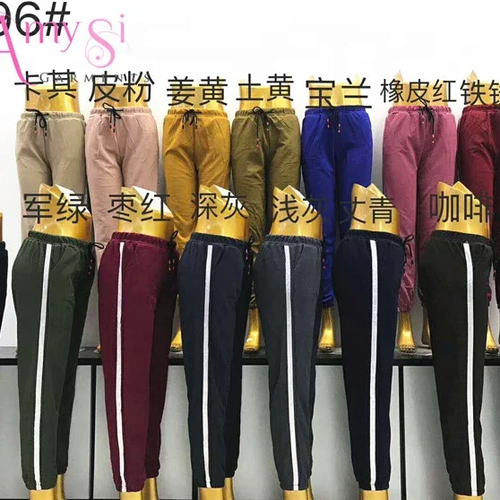 

1.78 USD WK127 New fashion 2019 spring autumn summer Striped jogger sweatpants women sport pants with pockets, Lots of color as pictures mixed.