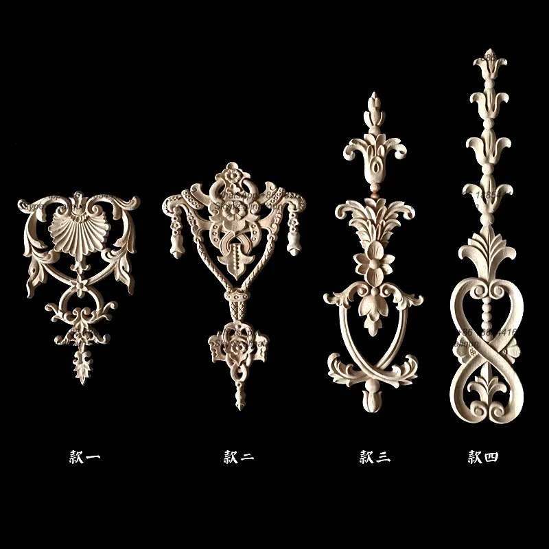 Carved Wooden onlays Appliques for cabinet door wall decor