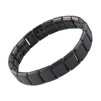 

New Black 2 Row Magnetic Bracelet For Men Woman Stainless Steel Elastic Arthritis Therapy Bracelet Jewelry Wholesale