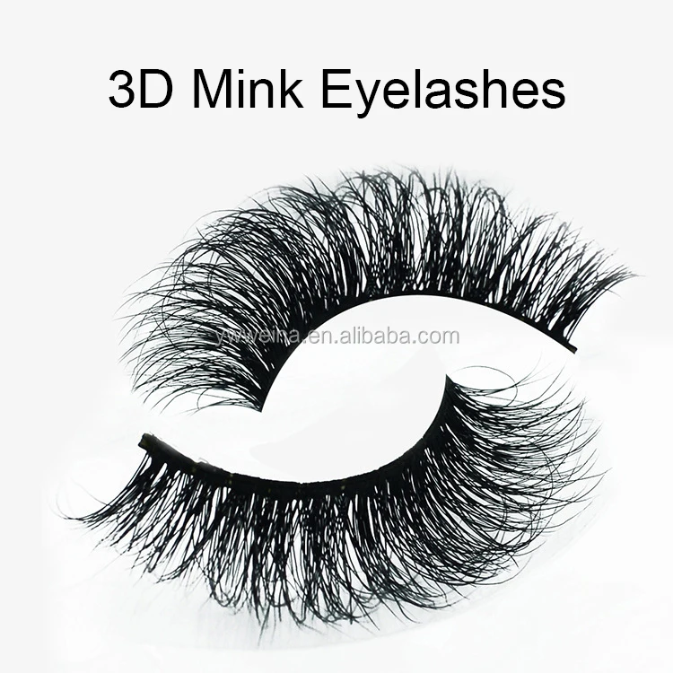 

3D Mink Fur Fake Hand-made False Lashes Private Label Mink Eyelashes, Black