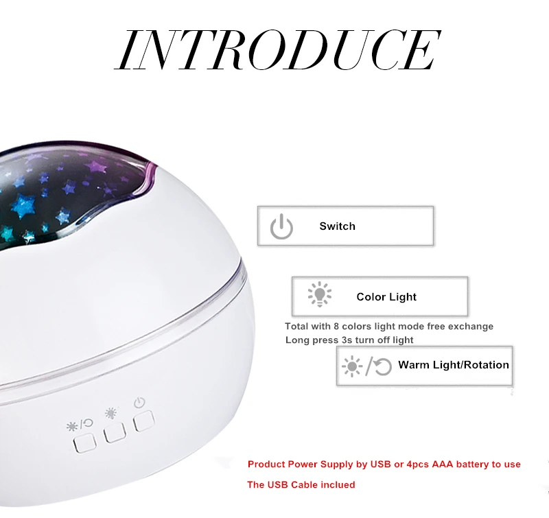 Colorful Undersea World Star Sky Moon Night Light Projector For Kids