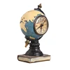 Retro Globe Vintage Home Craft Resin Cube Globe Figurine With Clock Table Decoration Craft