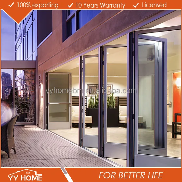 Yy Home Energy Saving Insulated Aluminum Interior Glass Bi Folding