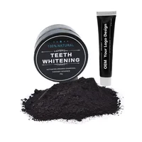 

Natural Black Coconut Charcoal Teeth Whitening Powder Bamboo Toothbrush Kit