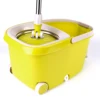 Hand Press Spin pole Mop with 360 Rotating Pole Bucket 2 Microfiber Heads housekeeper dust mop