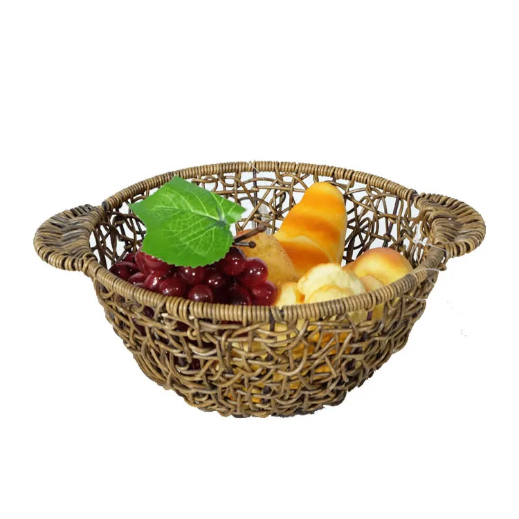

Renel Supply Rattan Bowl Shape Baskets Household Hand Woven Ratan Basket