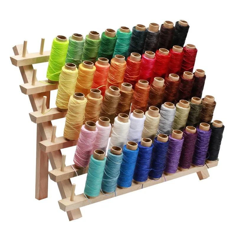 60 Spools Wooden Thread Holder Rack Organizer Storage Holder For