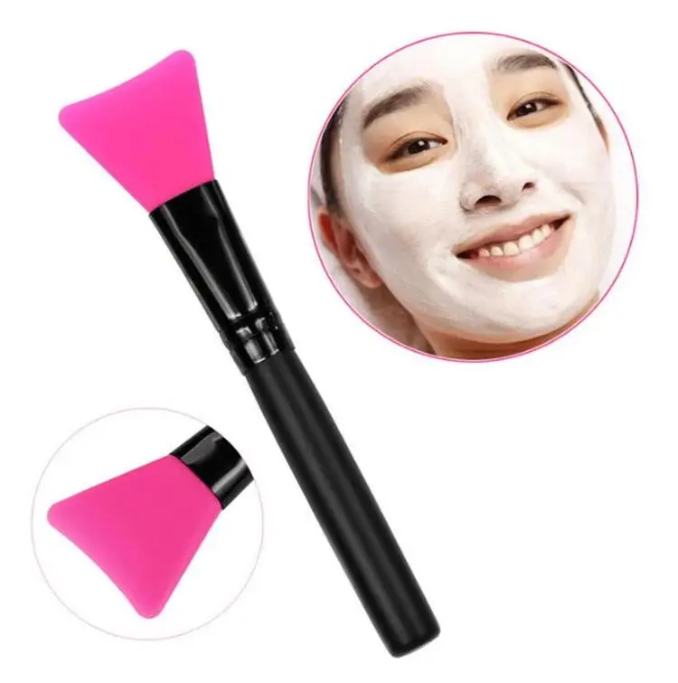 

Wholesale Face Wooden Handle Silicone Applicator Brush Cosmetic DIY Custom Facial Face Mask Brush, 7 color