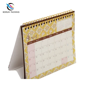 2019 New Design 365 Day Calendar Spiral Binding Custom Paper Desk