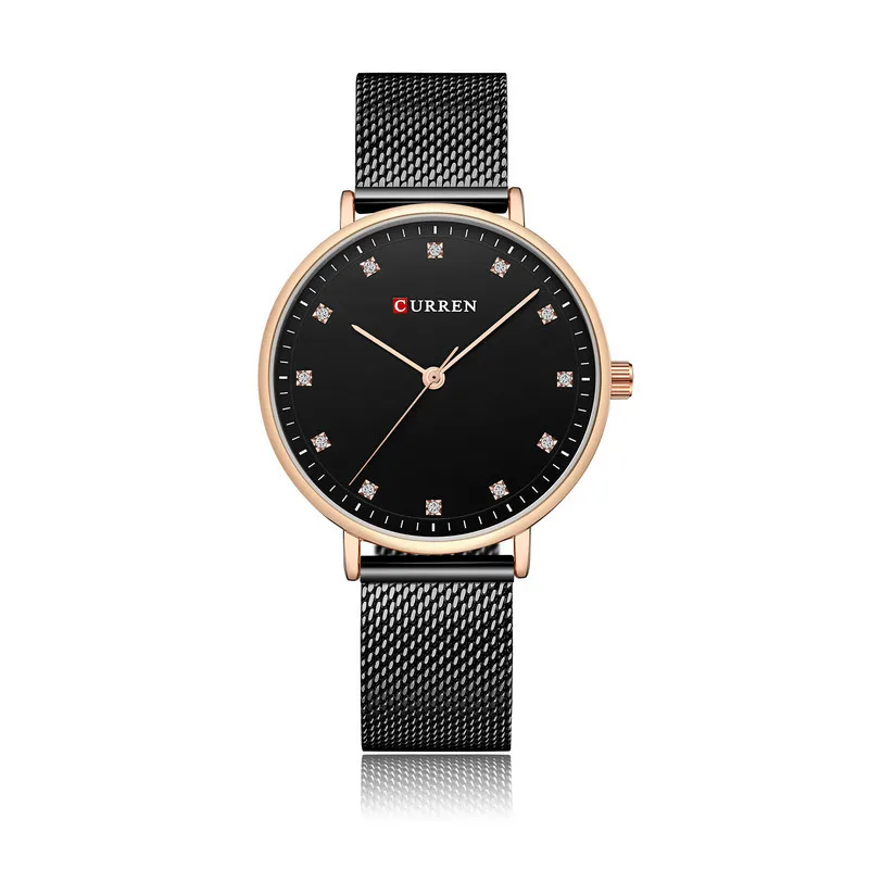 

New Wrist Watch Luxury Curren 9023 Ladies Minimalist Crystal Dial Quartz Stainless Steel Women Fashion Watch Relogio Feminino