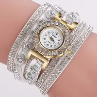 

Top Brand Luxury DUOYA D196 Women Wrap Around Quartz Wrist Watch With Diamond Purple Relogio