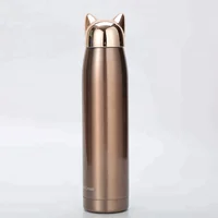 

350ml style vacuum flask popular in Europe LFGB approved fox design glass water bottles